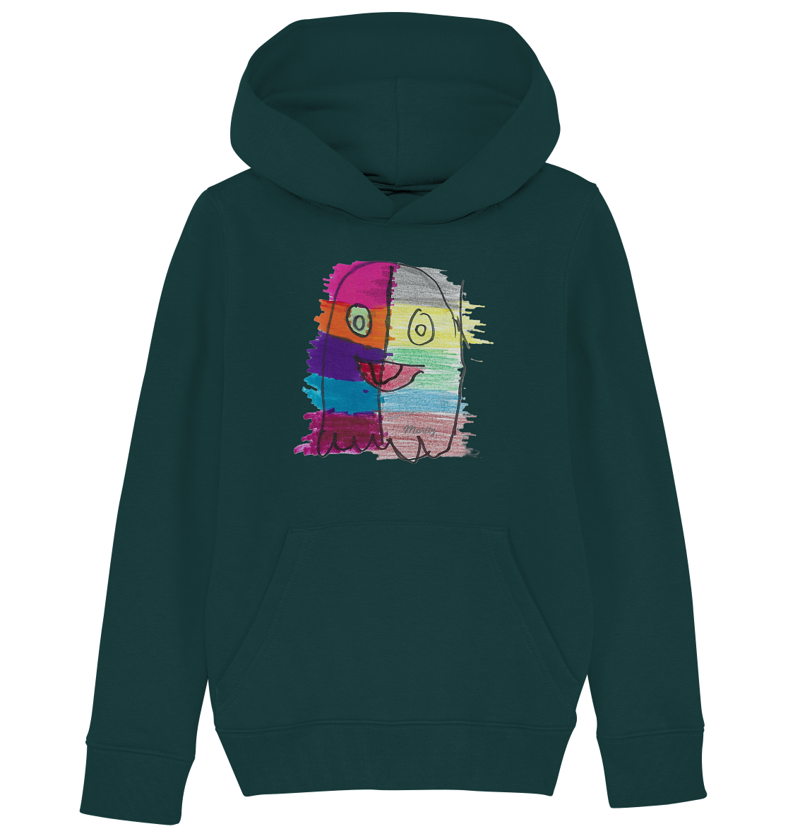 Funny Ghost - Kinder Hoodie/Kapuzenpullover Organic