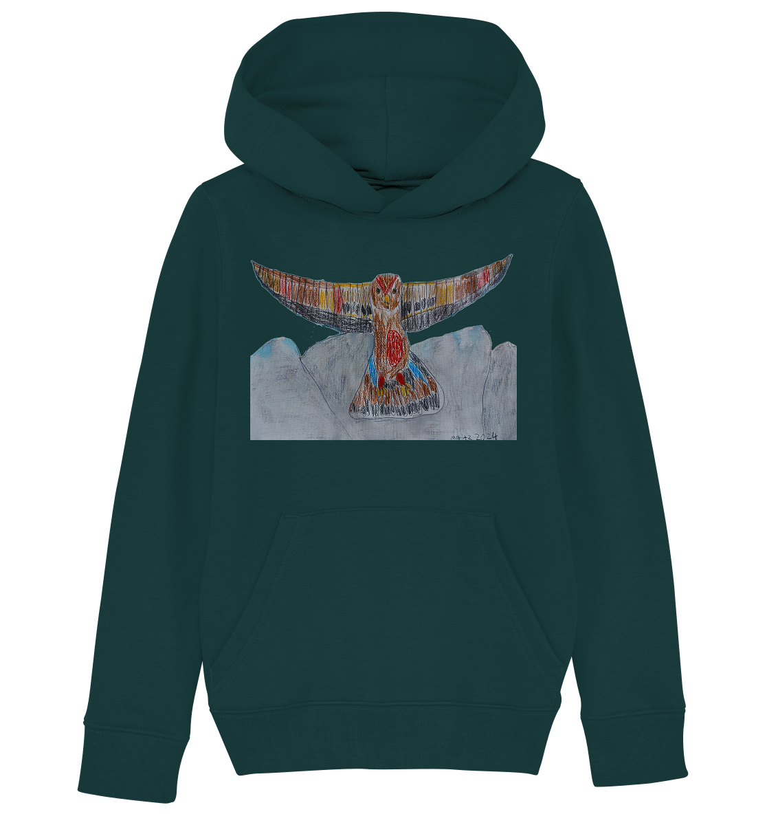Moritz World: Flying Eagle - Kinder Organic Hoodie Kapuzensweatshirt