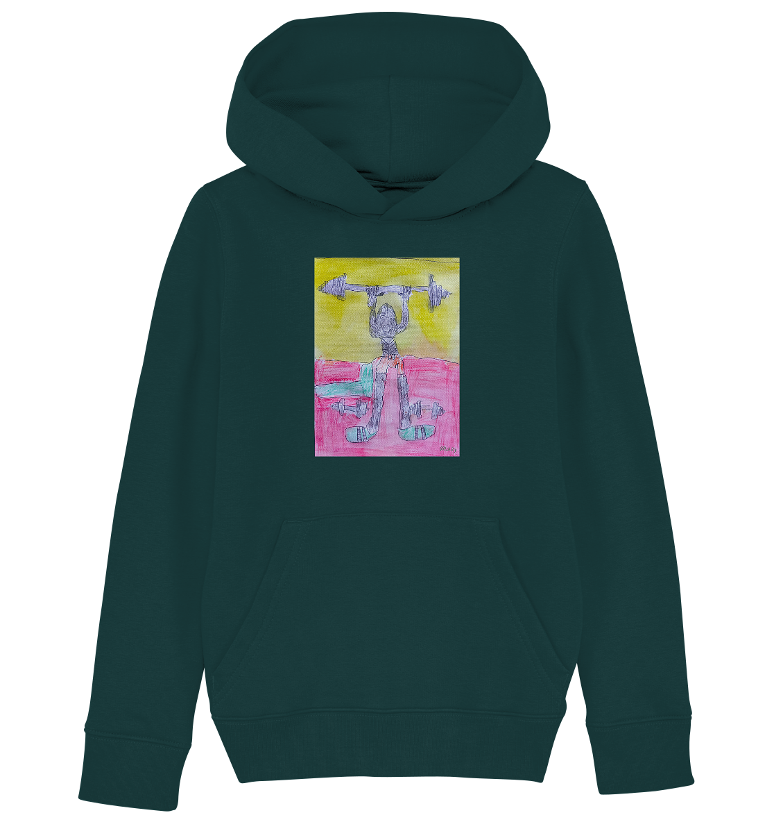 Moritz World: Gorilla Gym - Kinder Organic Hoodie Kapuzensweatshirt